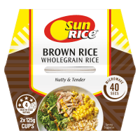 SunRice Wholegrain Brown Rice Cups 2 x 125g