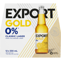 DB Export Gold 0% Classic Lager Bottles 12 x 330ml