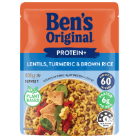 Ben's Original Protein+ Lentils Turmeric & Brown Rice Microwave Pouch 180g